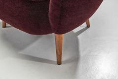 French Lounge Chairs In Aubergine Coloured Velour France ca 1960s - 2634612