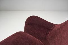 French Lounge Chairs In Aubergine Coloured Velour France ca 1960s - 2634617
