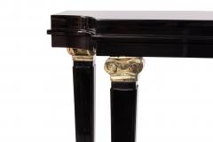 French Lucien Rollin Style Black Lacquer Console Table - 1224053