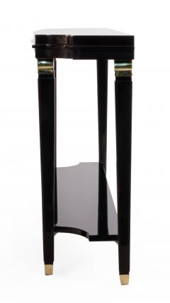 French Lucien Rollin Style Black Lacquer Console Table - 1224057