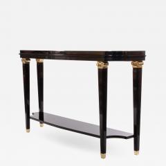 French Lucien Rollin Style Black Lacquer Console Table - 1224100