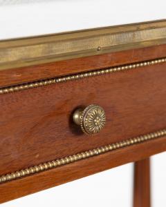 French Mahogany Console Table with Marble Top and Brass Gallery Early 20th Cent - 4431965