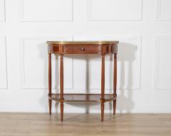 French Mahogany Console Table with Marble Top and Brass Gallery Early 20th Cent - 4432057