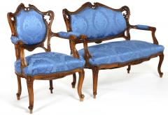 French Mahogany Framed Seating Two Piece Set - 1334574