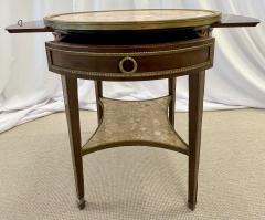 French Mahogany Louis XVI Style Marble Top Bouillotte Table Bronze Mounted - 2919425