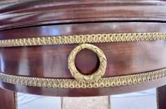 French Mahogany Louis XVI Style Marble Top Bouillotte Table Bronze Mounted - 2919432
