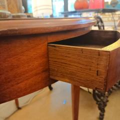 French Mahogany Nightstand with Grey Marble Top - 3816095