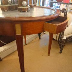 French Mahogany Nightstand with Grey Marble Top - 3816098