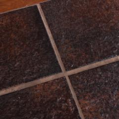 French Mahogany Tile Top End Table in Brutalist Style C 1960 - 4597726