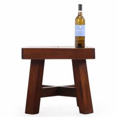 French Mahogany Tile Top End Table in Brutalist Style C 1960 - 4597727