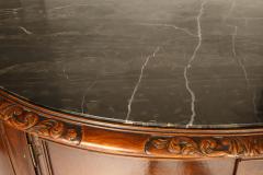 French Mahogany Wood Demilune Shape Marble Inserted Top Sideboard Server - 3329073