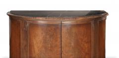 French Mahogany Wood Demilune Shape Marble Inserted Top Sideboard Server - 3329075