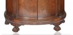 French Mahogany Wood Demilune Shape Marble Inserted Top Sideboard Server - 3329076