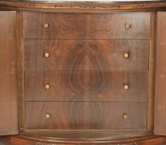French Mahogany Wood Demilune Shape Marble Inserted Top Sideboard Server - 3329077