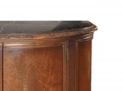 French Mahogany Wood Demilune Shape Marble Inserted Top Sideboard Server - 3329078