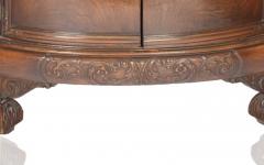 French Mahogany Wood Demilune Shape Marble Inserted Top Sideboard Server - 3329079