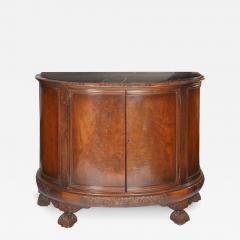 French Mahogany Wood Demilune Shape Marble Inserted Top Sideboard Server - 3333714