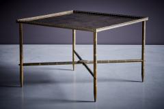 French Maison Brass and antiqued mirror side table or small coffee table 1960s - 3478242