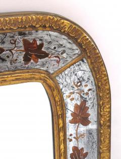 French Maison Jansen 1940s Eglomise and Giltwood Mirror - 1101109