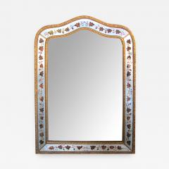 French Maison Jansen 1940s Eglomise and Giltwood Mirror - 1101501