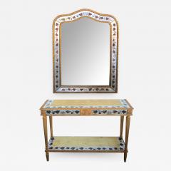 French Maison Jansen Hollywood Regency Console Table and Mirror - 1101500