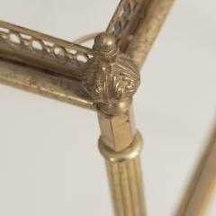 French Maison Jansen Style Two Tier Brass and Glass Coffee Table - 3220325