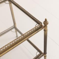 French Maison Jansen Style Two Tier Brass and Glass Coffee Table - 3220328