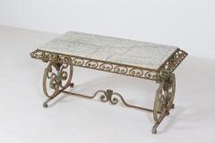 French Marble Wrought Iron Coffee Table - 2047883