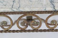 French Marble Wrought Iron Coffee Table - 2047889