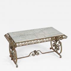 French Marble Wrought Iron Coffee Table - 2049262