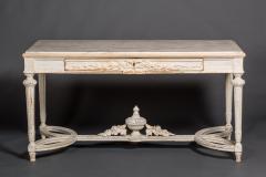 French Marble and Wood Center Table - 296975