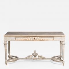 French Marble and Wood Center Table - 297437