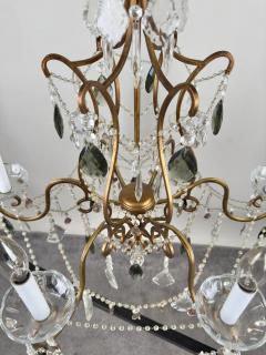 French Marie Therese Hollywood Regency Style Cut Crystal Chandelier 6 Arms - 3678514