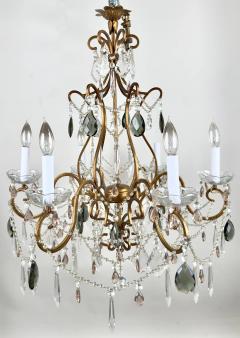 French Marie Therese Hollywood Regency Style Cut Crystal Chandelier 6 Arms - 3678515