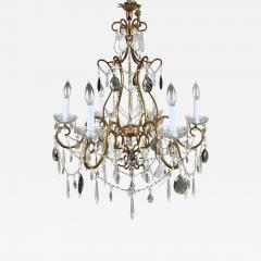 French Marie Therese Hollywood Regency Style Cut Crystal Chandelier 6 Arms - 3679420