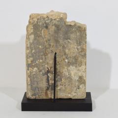 French Medieval Carved Stone Panel Depicting A Madonna With Child - 4111924