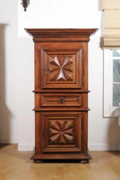 French Mid 18th Century Louis XIII Style Walnut Two Door Bonneti re with Drawer - 3426892