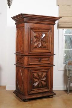 French Mid 18th Century Louis XIII Style Walnut Two Door Bonneti re with Drawer - 3427002