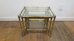 French Mid Century Brass Nesting Tables - 1854528