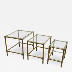 French Mid Century Brass Nesting Tables - 1855899