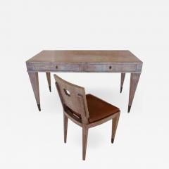 French Mid Century Cerused Oak Writing Desk and Chair - 770545