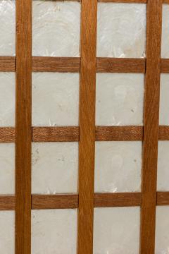 French Mid Century Cerused Wood and Mother of Pearl Four Panel Screen - 4161474
