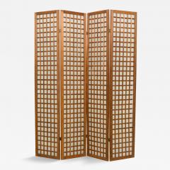 French Mid Century Cerused Wood and Mother of Pearl Four Panel Screen - 4164608