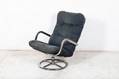 French Mid Century Chrome Swivel Armchair - 2476729