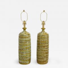 French Mid Century Drip Glaze Ceramic Lamps - 1243878