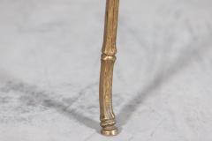 French Mid Century Gilt Bronze Faux Bamboo Mirror Top Side Table - 2708317