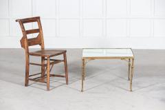 French Mid Century Gilt Bronze Faux Bamboo Mirror Top Side Table - 2708318