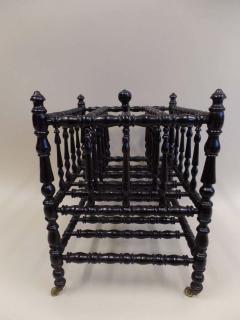 French Mid Century Hand Carved and Turned Wood Magazine Stand Canterbury 1930 - 1844396