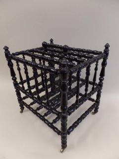 French Mid Century Hand Carved and Turned Wood Magazine Stand Canterbury 1930 - 1844397