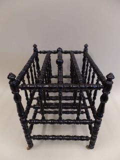 French Mid Century Hand Carved and Turned Wood Magazine Stand Canterbury 1930 - 1844398